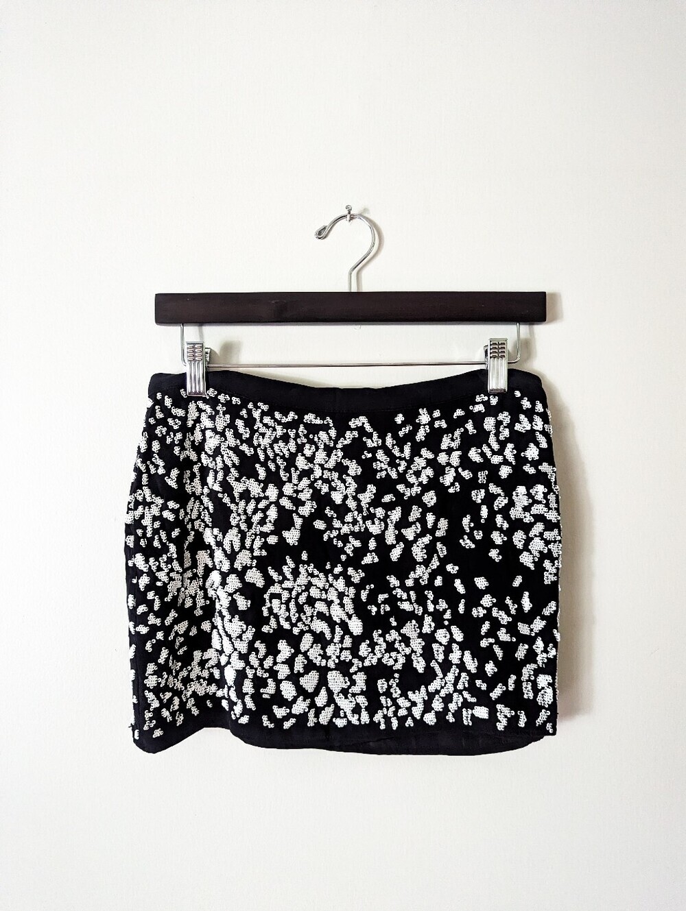 Haute Hippie Black and White Sequin Mini Skirt